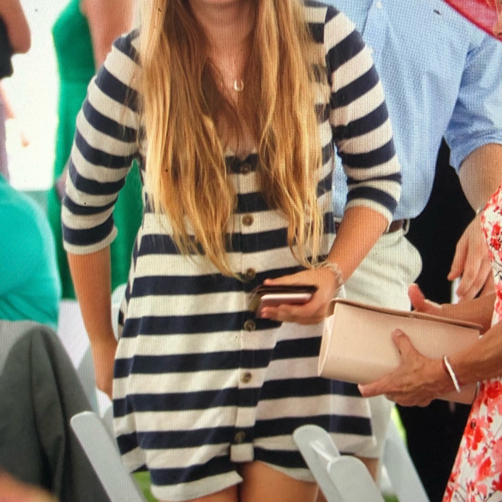 Navy and White Striped Dress